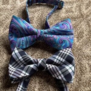 Paisley and Plaid Kids Bow Tie Set